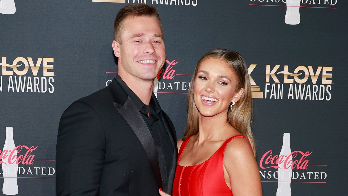 Sadie Robertson rocks red dress at awards show with husband Christian Huff