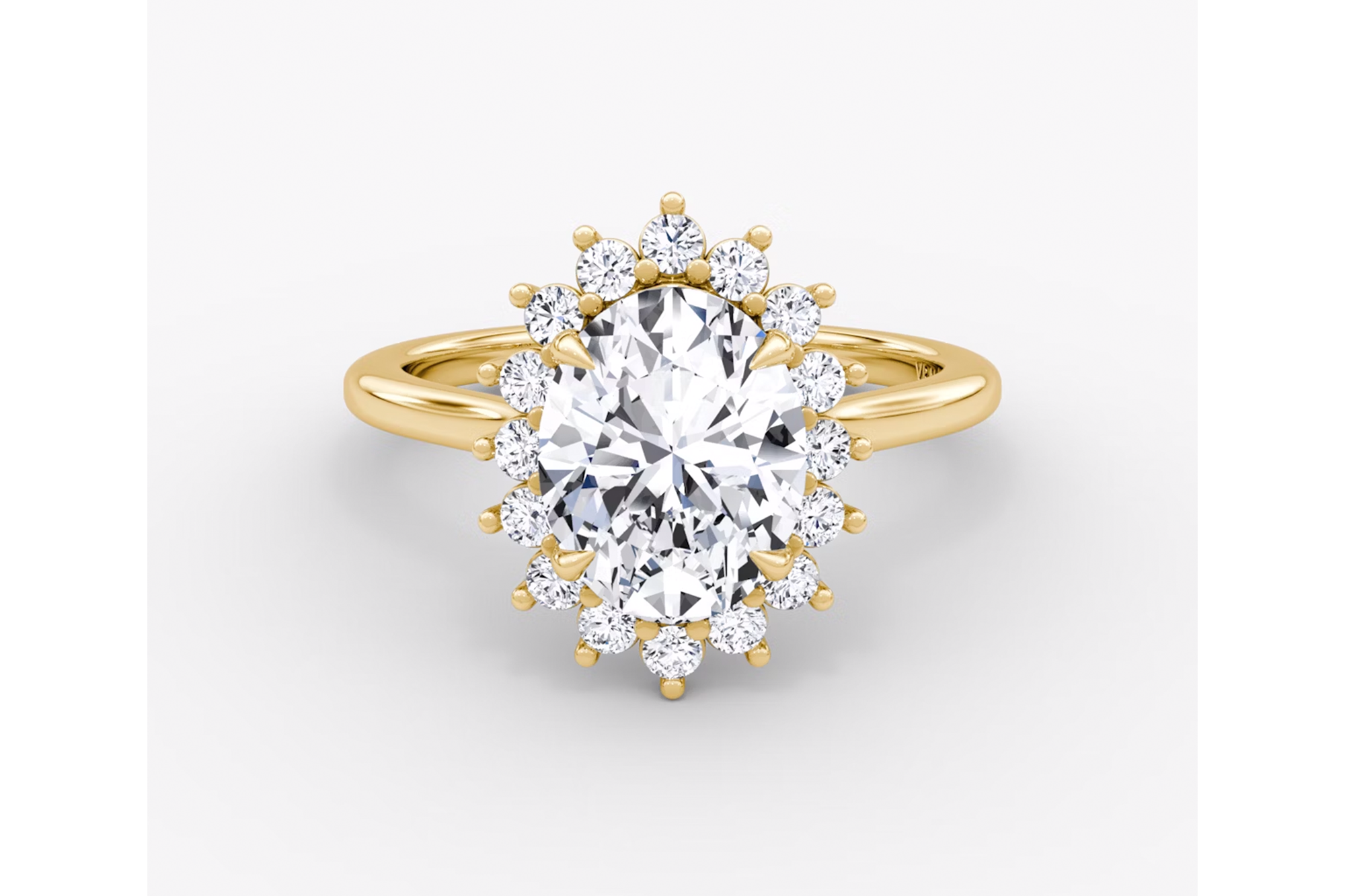 VRAI Floral Cathedral Oval Engagement Ring