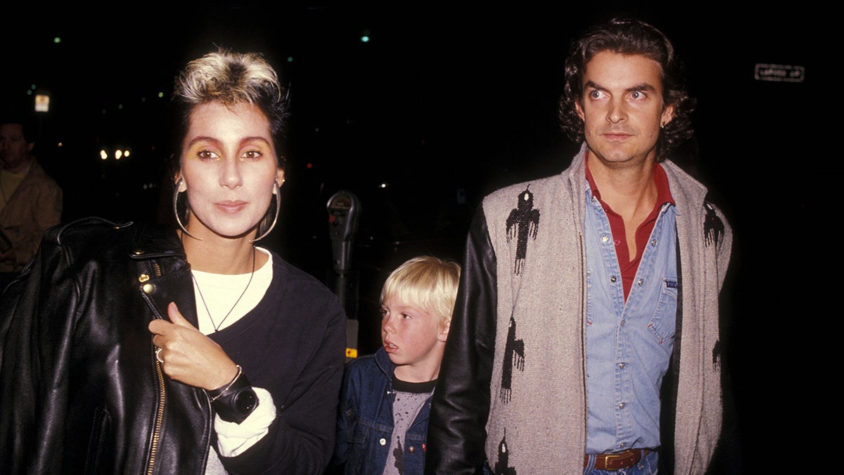 Cher, Elijah Blue Allman, Josh Donen in 1985