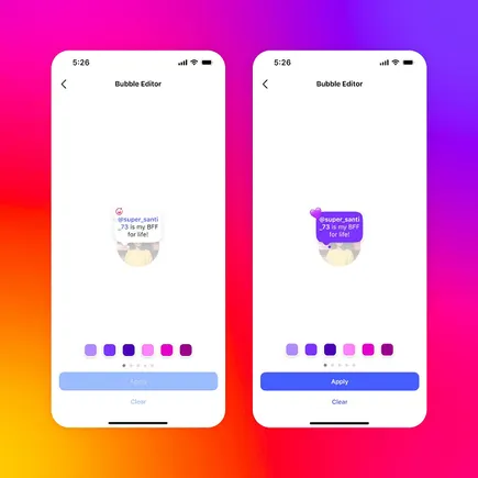 Instagram Adds Colored Backgrounds and Emojis to Notes