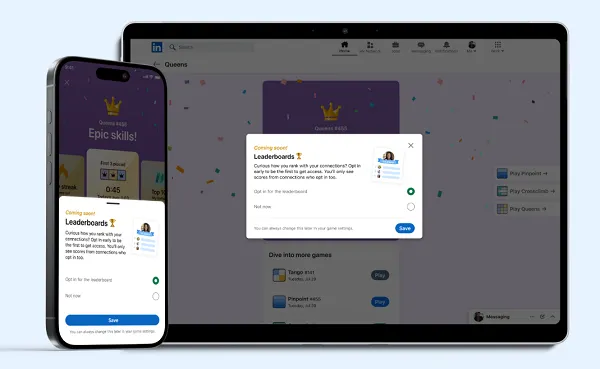 LinkedIn Adds Connection-Based Leaderboards for In-App Games