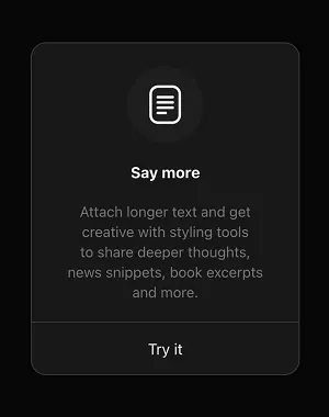Threads text expansion