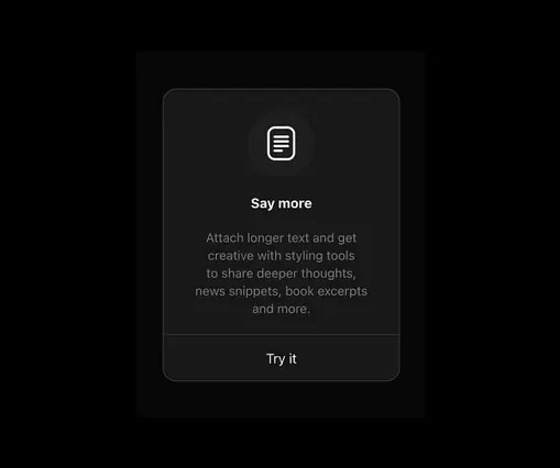 Threads Tests In-Stream Text Expansion for Longer Updates
