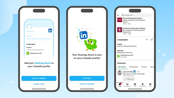 LinkedIn Adds Duolingo Scores on Profiles, AI Job Interview Simulations