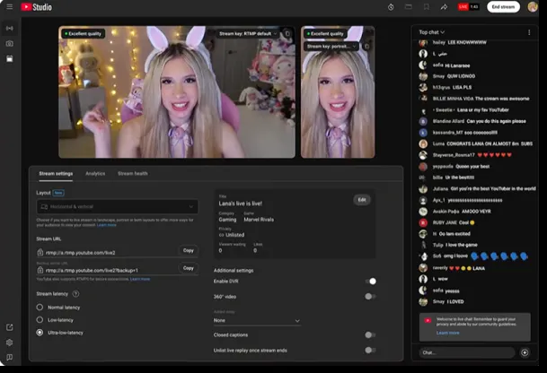 YouTube Live presentation