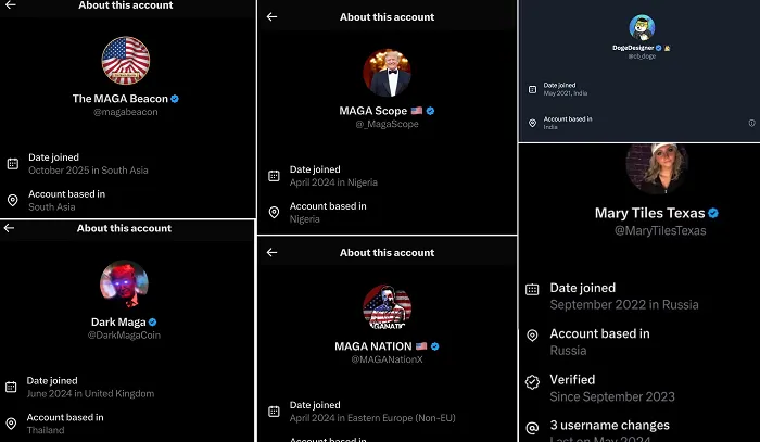 X Info Exposes Foreign Based Agitator Accounts