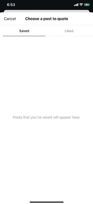 Threads like and save sharing