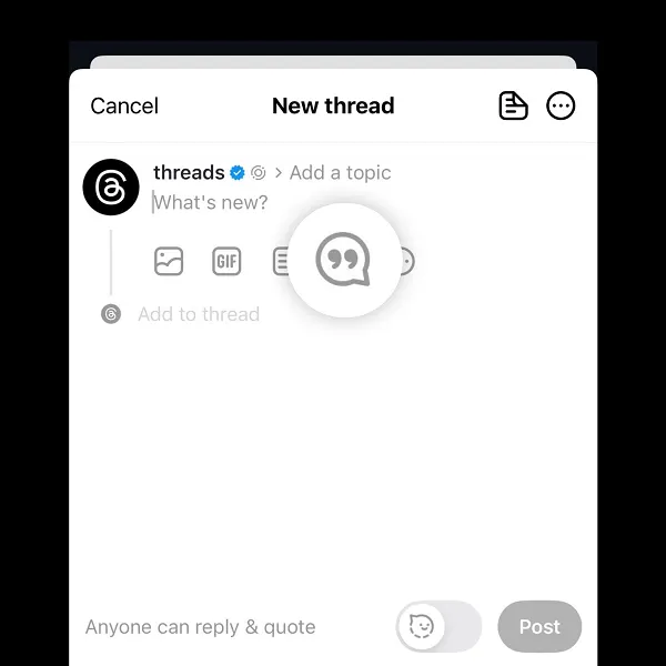 Threads like and save sharing