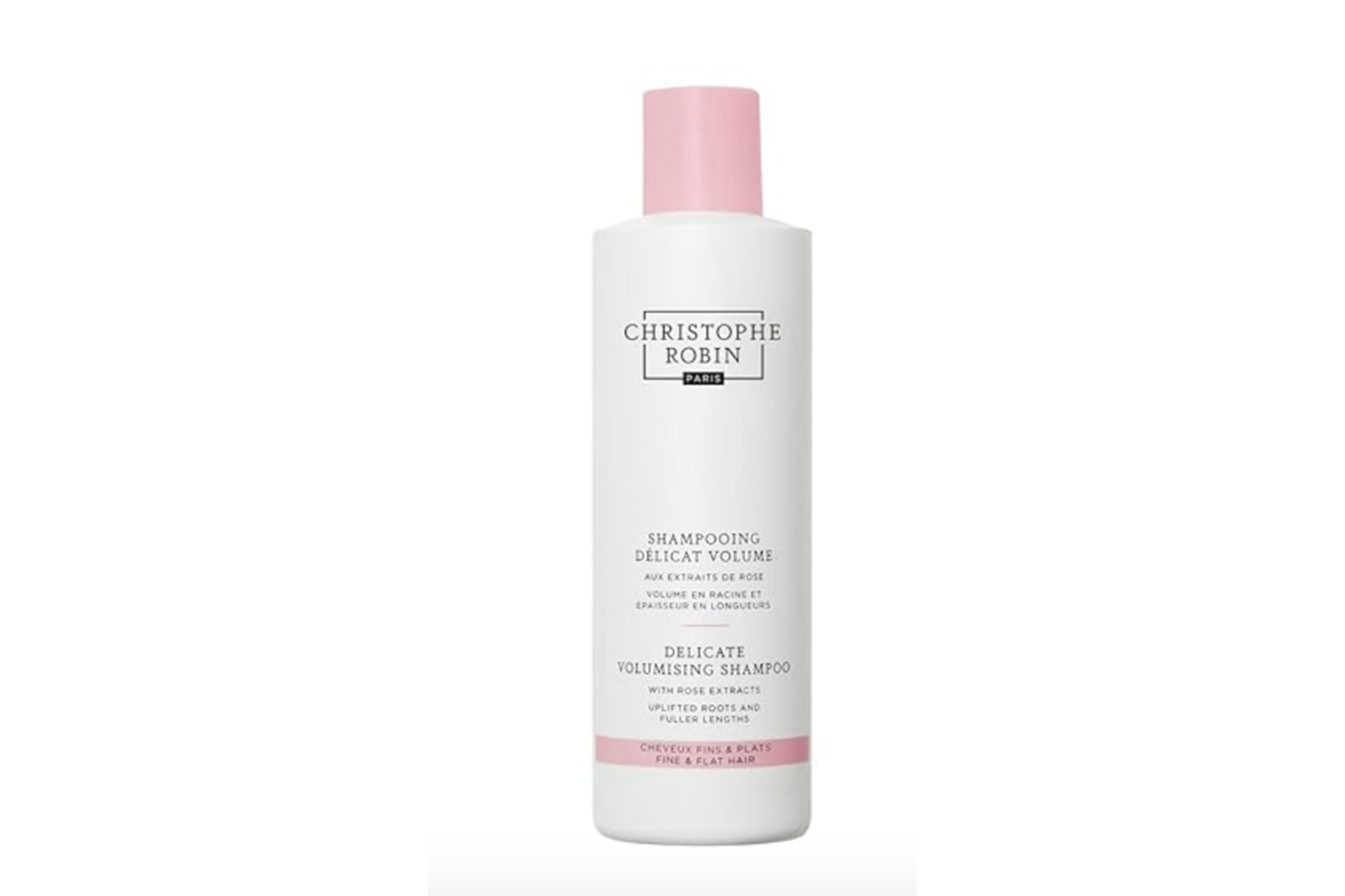 Christophe Robin Delicate Volumizing Shampoo with Rose Extracts for fine and flat hair.