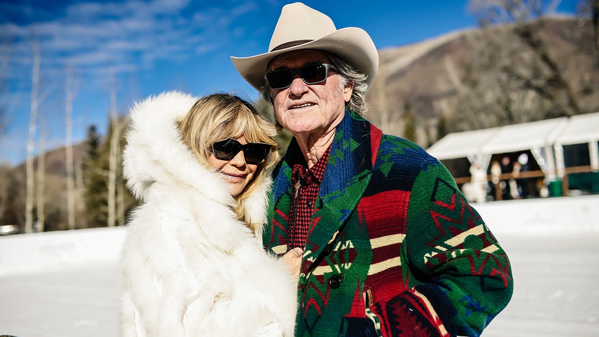 Kurt Russell and Goldie Hawn in Aspen, Colorado in December 2025.