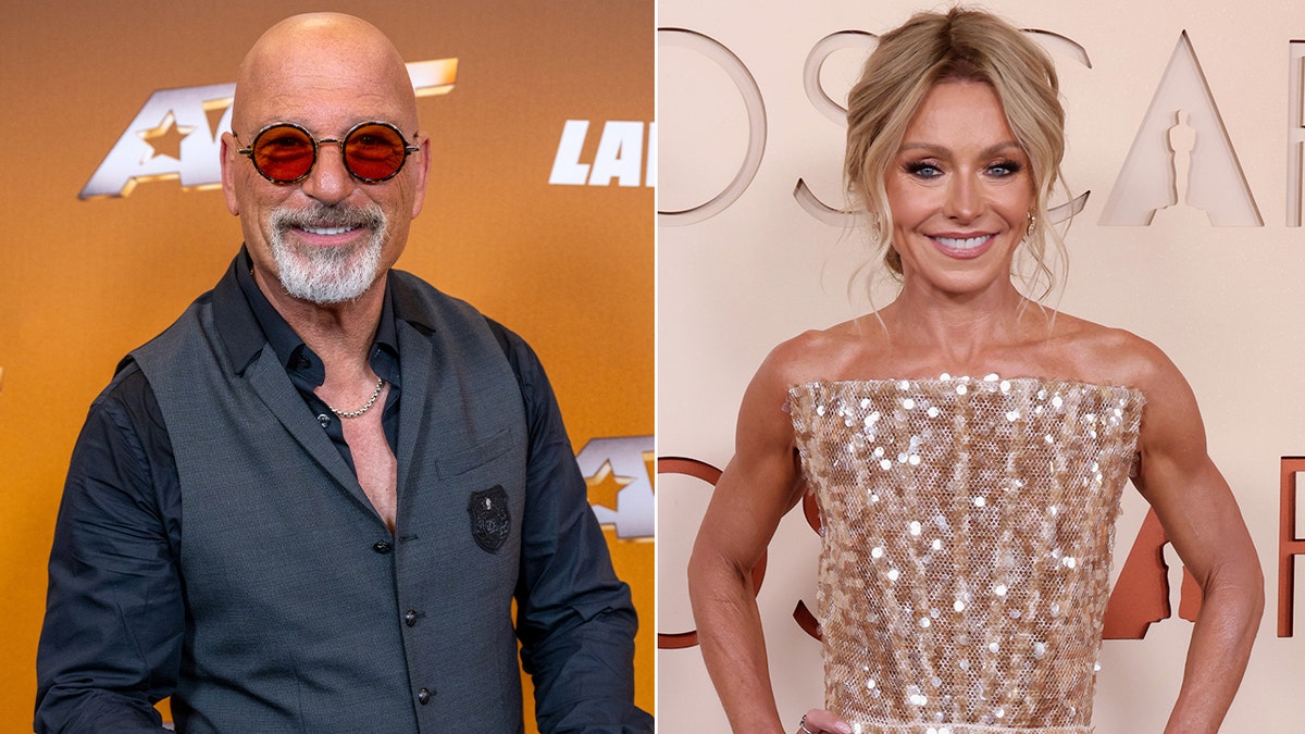 A split of Howie Mandel and Kelly Ripa.