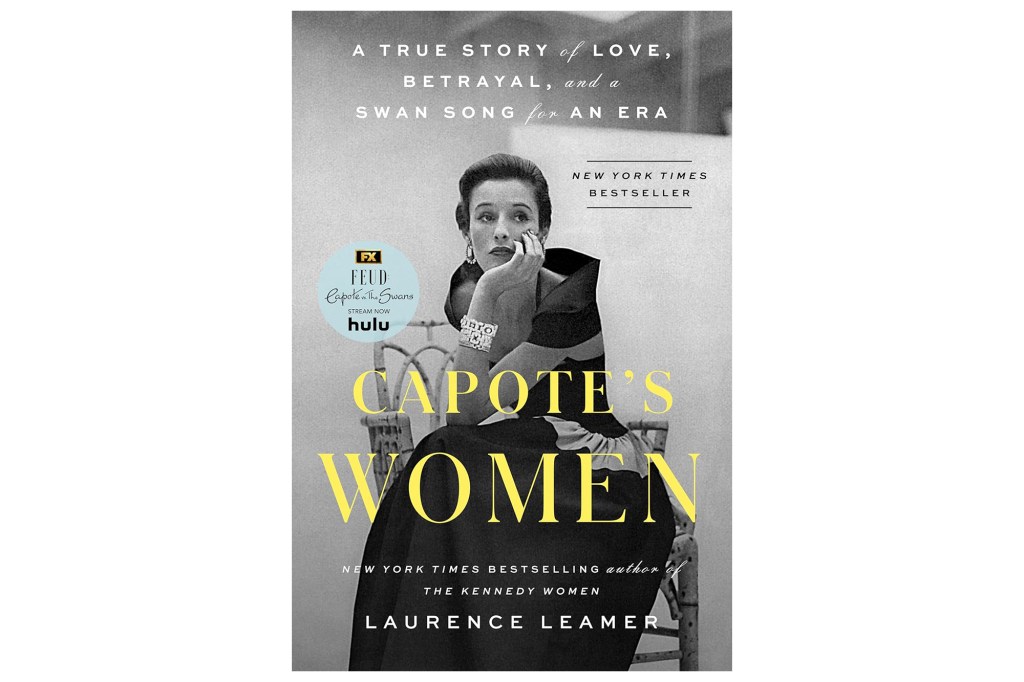 Book cover for "Capote's Women" by Laurence Leamer, featuring a black and white photo of a woman in an evening dress.