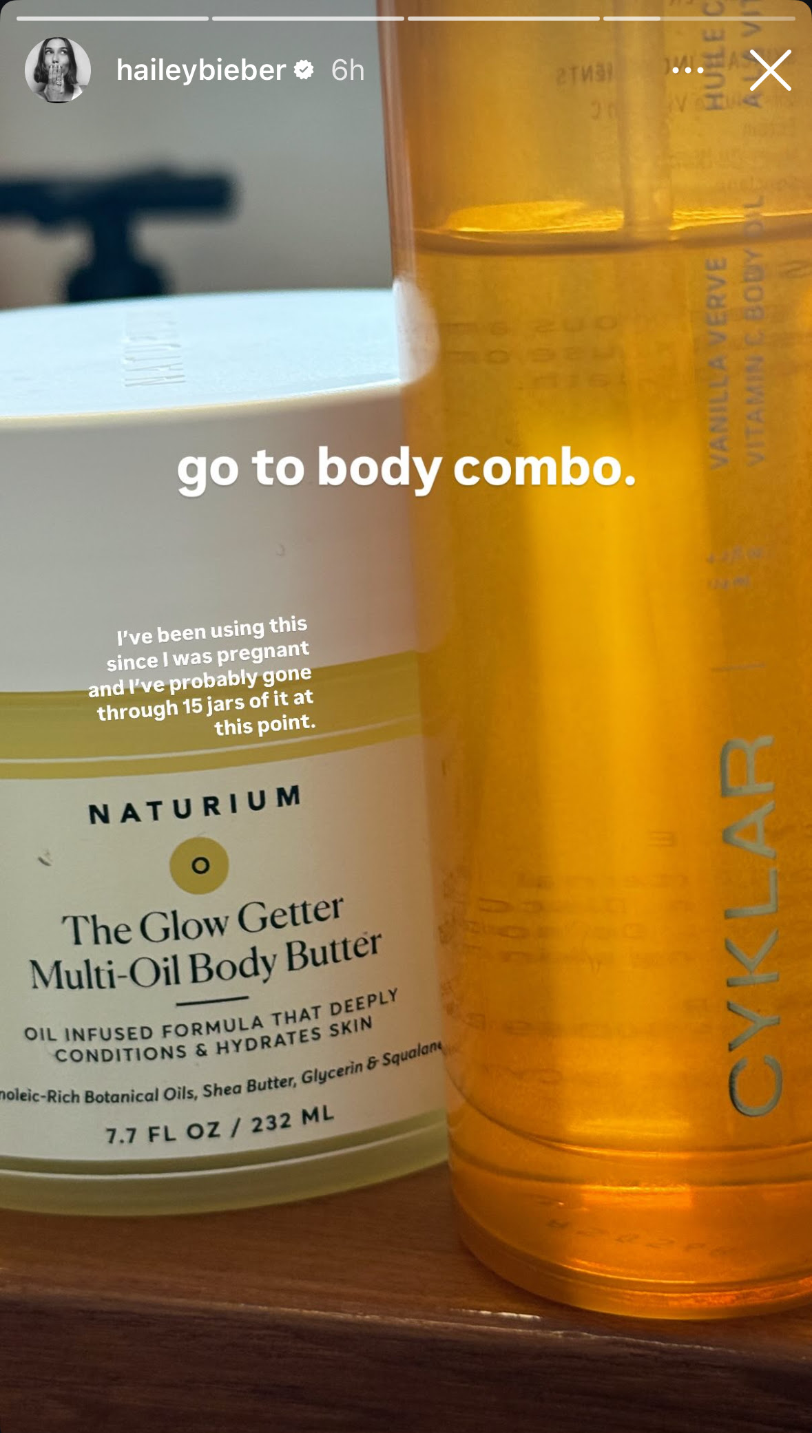 An instagram snap of skincare