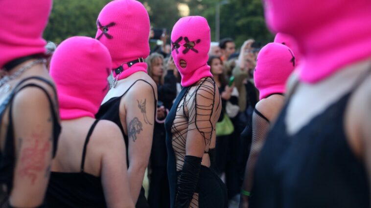 Pussy Riot stage protest against US tech company Ubiquiti for "powering Russian war crimes"