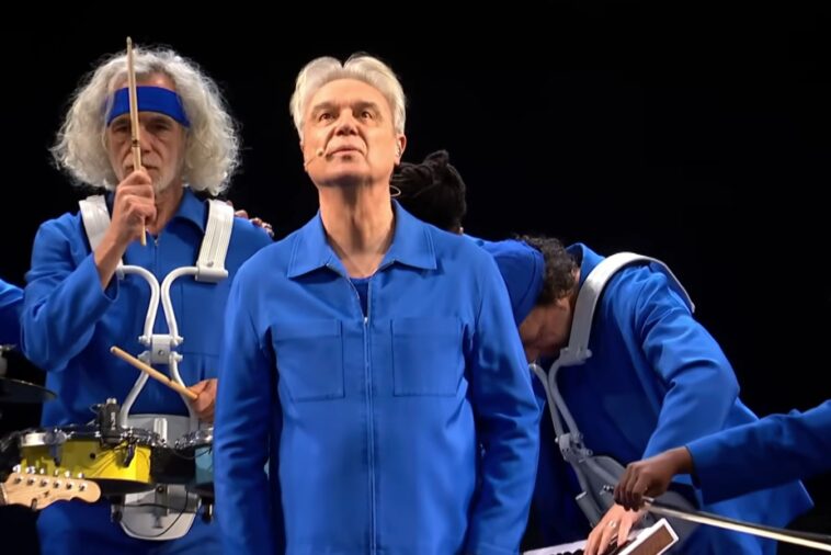 Watch David Byrne Perform 'When We Are Singing' on 'Colbert'