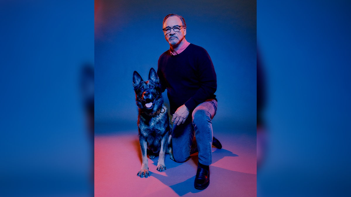 Jim Belushi portrait with K9 PD