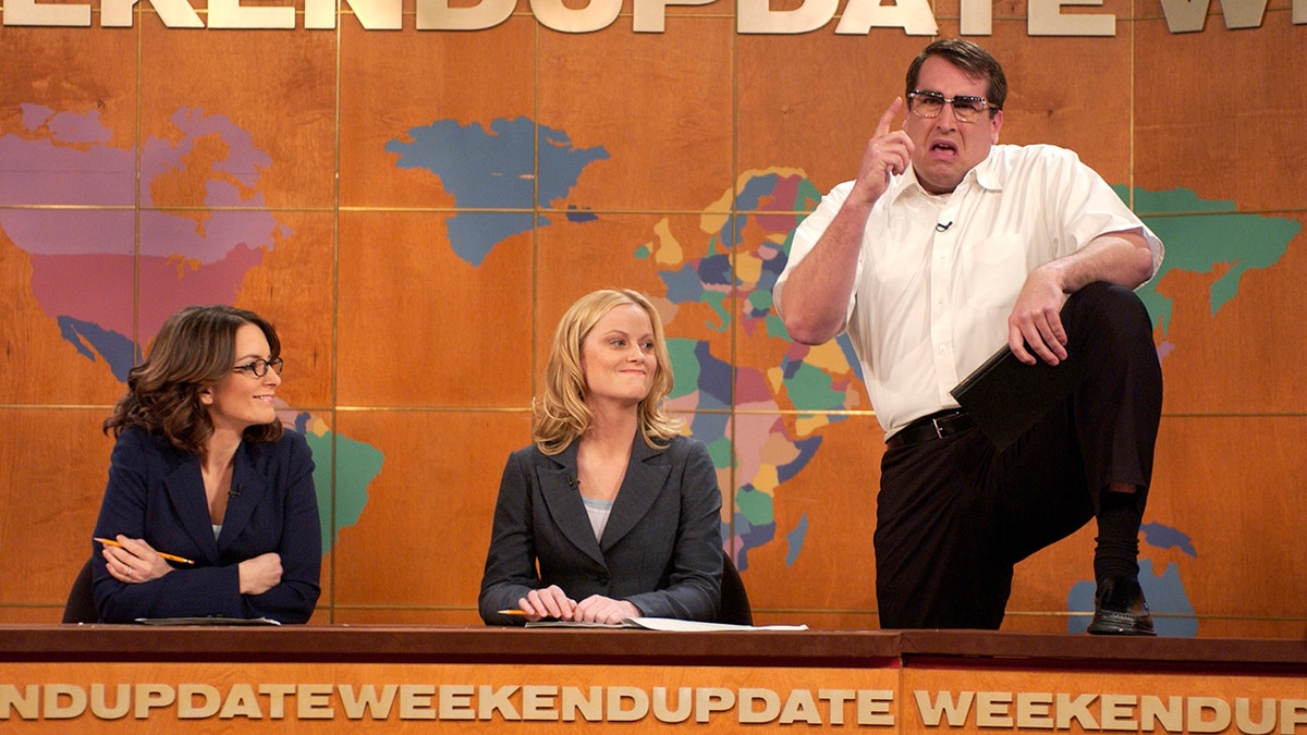 Rob Riggle, Amy Poehler, Tina Fey on "Saturday Night Live" in December 2004.