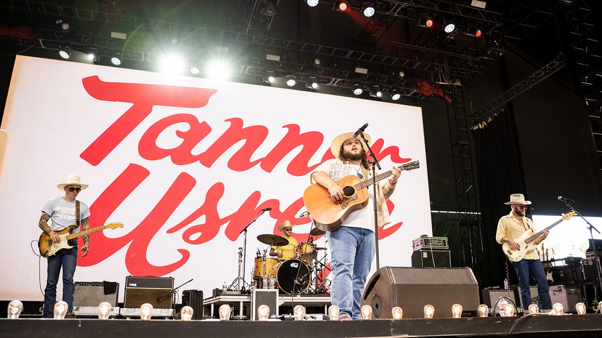 Tanner Usrey performing live on stage during the Stagecoach Festival in Indio, California.
