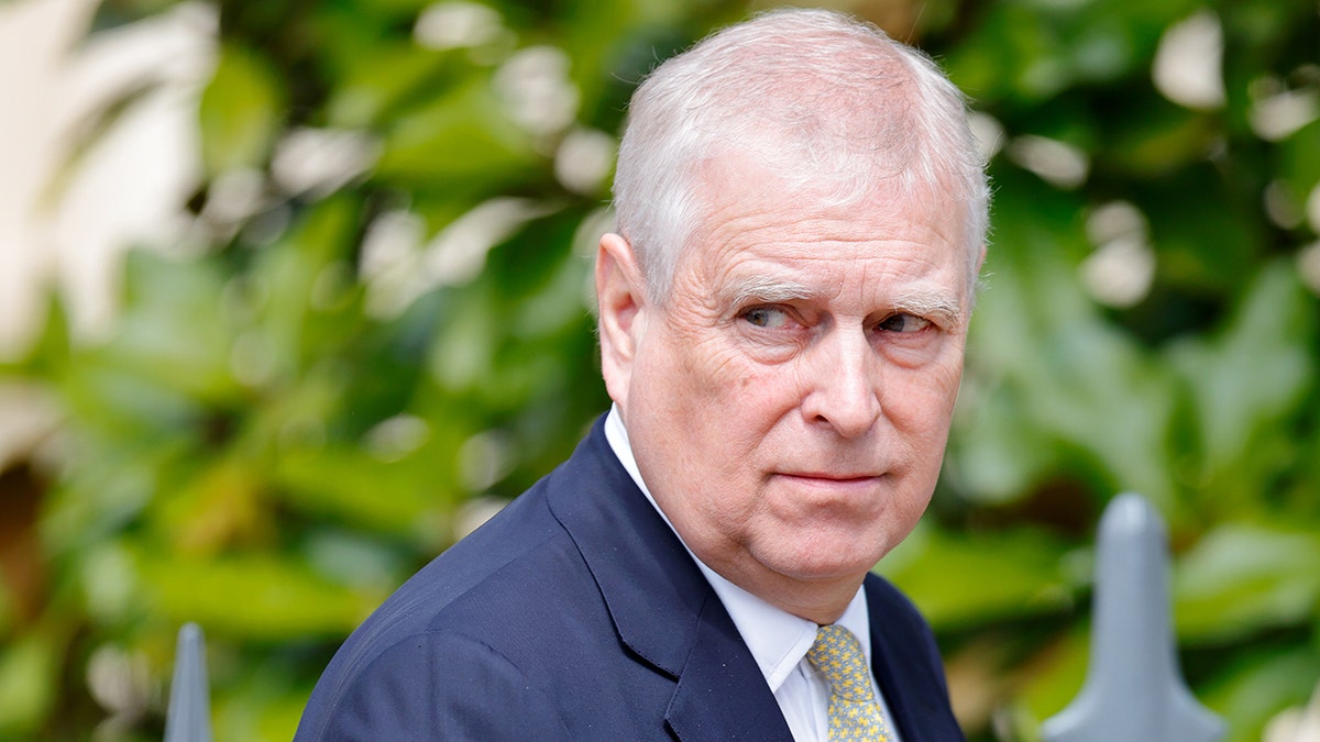 Prince Andrew attending Easter Sunday Mattins Service at St George's Chapel Windsor Castle