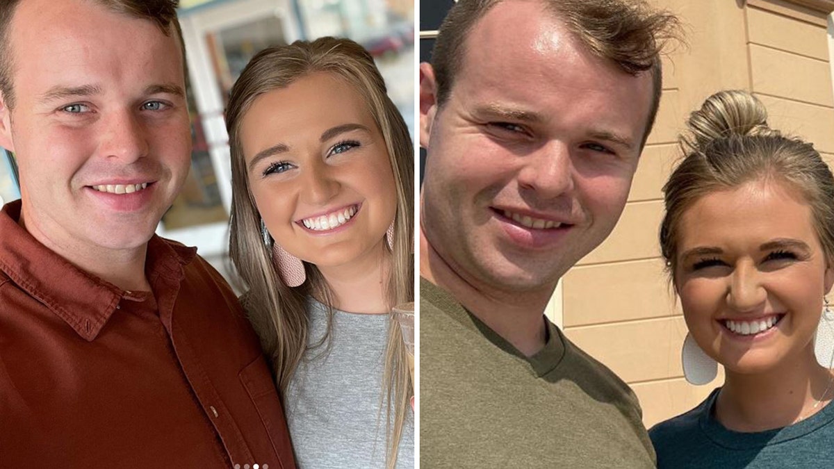 Joseph Duggar standing with his wife posing for a photo