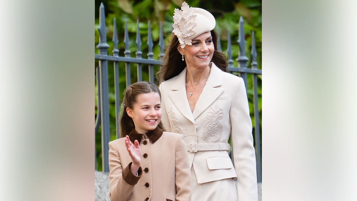 Princess Charlotte of Wales and Catherine, Princess of Wales, attending Easter Matins Service at St George's Chapel