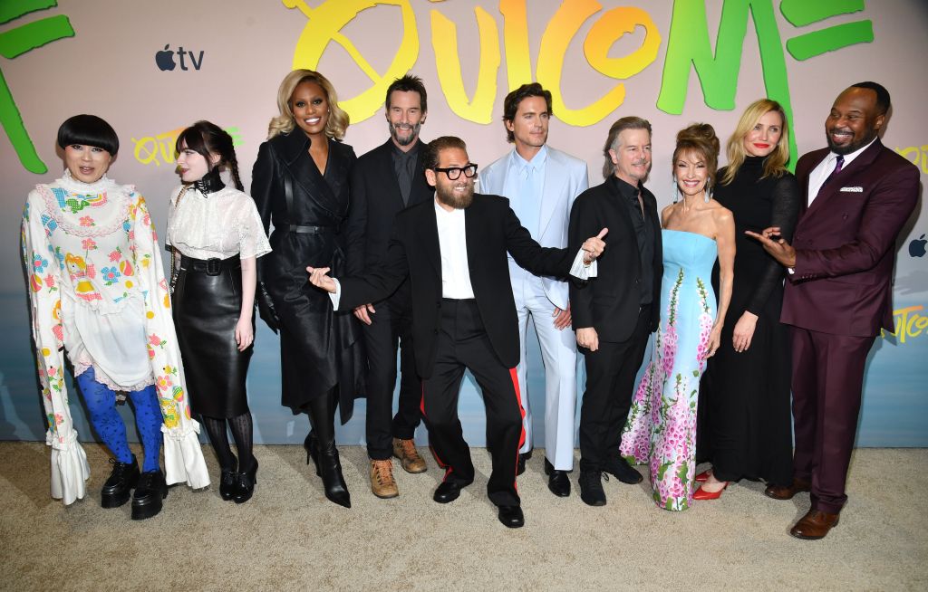 Atsuko Okatsuka, Ivy Wolk, Laverne Cox, Keanu Reeves, Johan Hill, Matt Bomer, David Spade, Susan Lucci, Cameron Diaz and Roy Wood Jr. attend the "Outcome" premiere