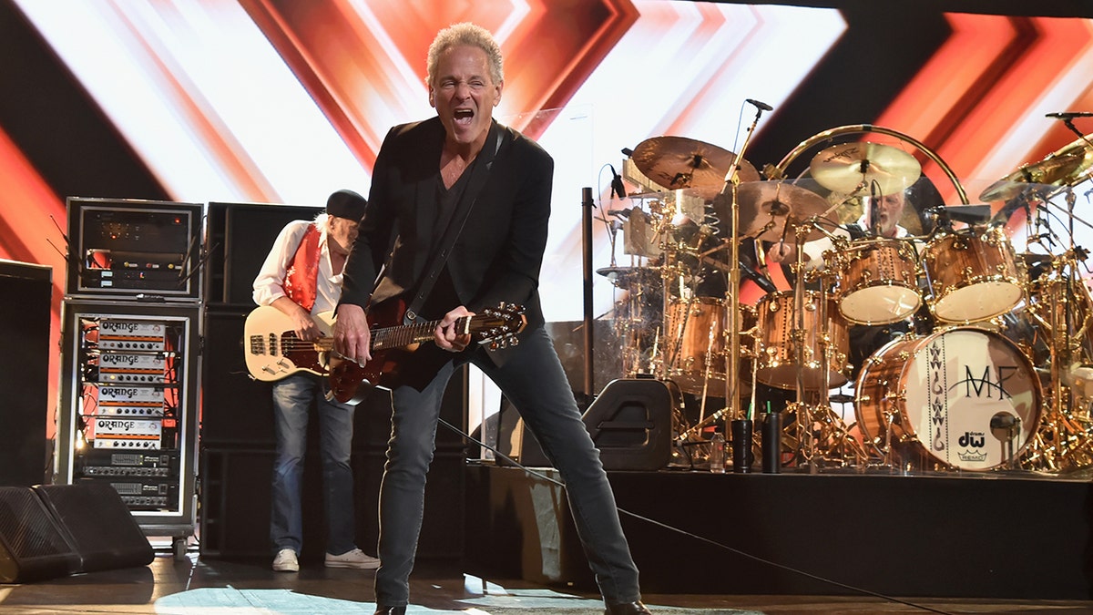 Lindsey Buckingham performing onstage at Radio City Music Hall in New York City