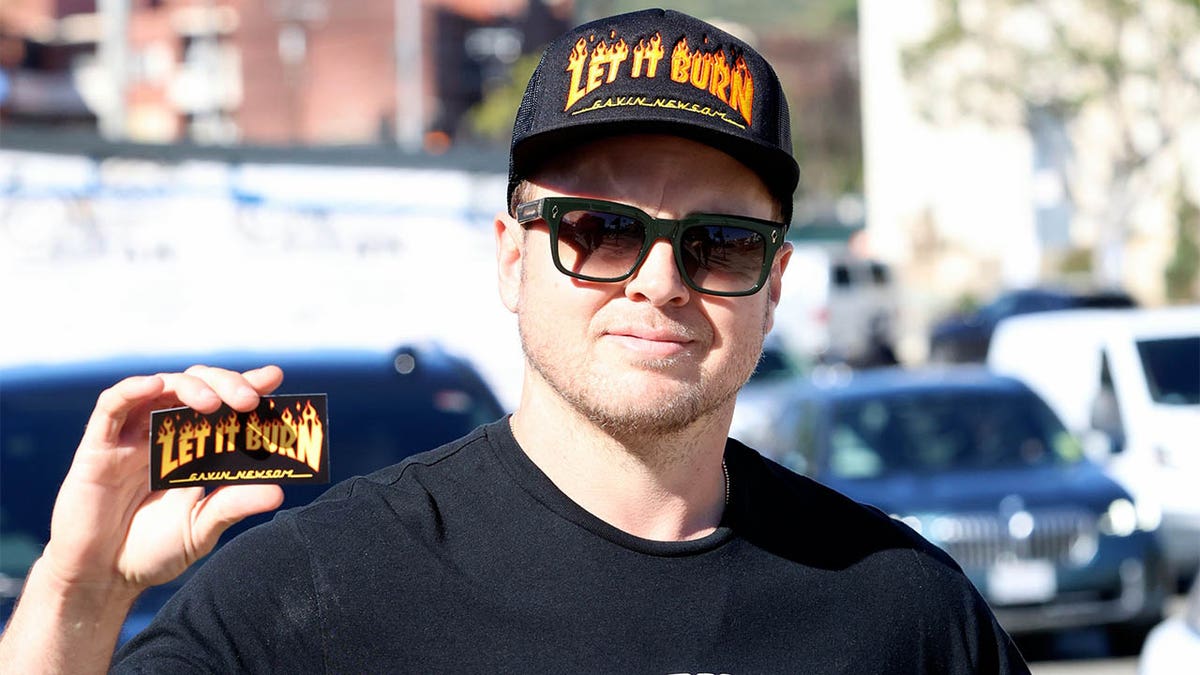 Spencer Pratt standing outdoors in Pacific Palisades, California.