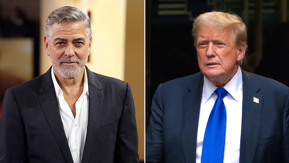 George Clooney and Donald Trump standing side by side