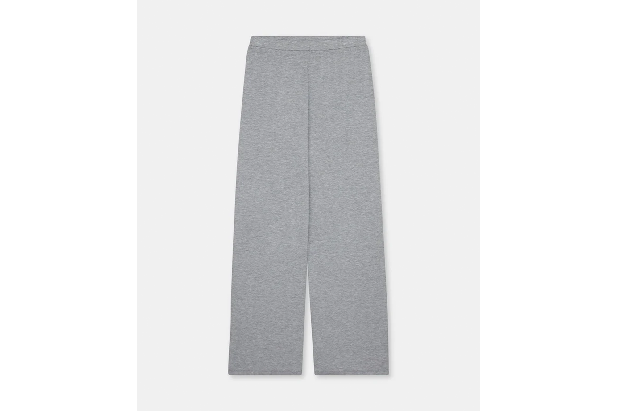 Pair of gray sweatpants on a white background.