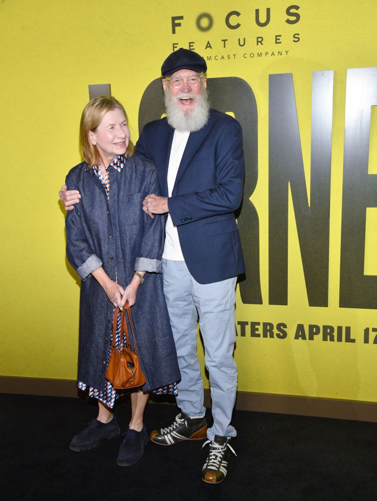 Regina Lasko and David Letterman attend the "Lorne" premiere