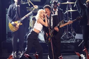 Rosé and Bruno Mars perform onstage at the 68th GRAMMY Awards held at the Crypto.com Arena on February 01, 2026 in Los Angeles, California.