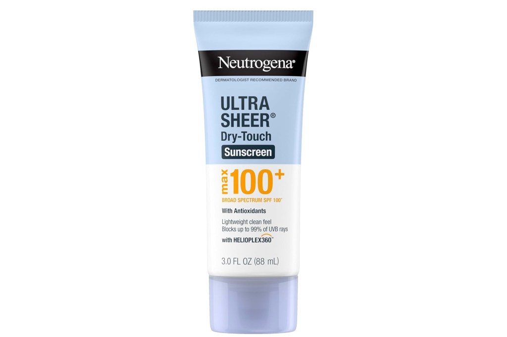 Neutrogena Ultra Sheer Dry-Touch Sunscreen SPF 100+ tube.