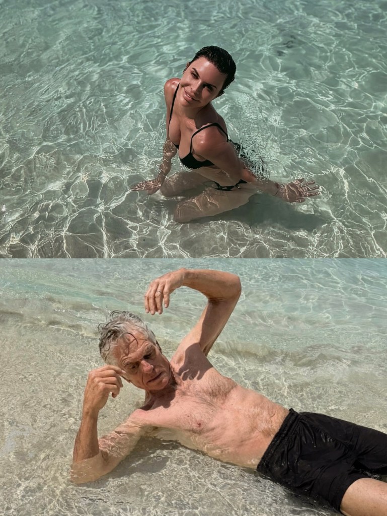 A generational talent! “L.A. Law” star Harry Hamlin does his best re-creation of a Timothée Chalamet vacation shot.