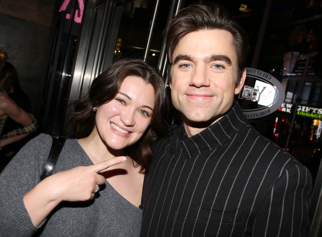 Isa Briones  supports her “Pitt” co-star Patrick Ball at a party for his performance in “Becky Shaw” in Times Square.