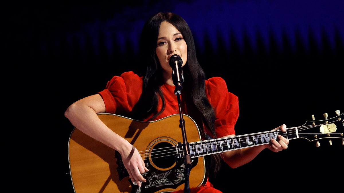 Kacey Musgraves performing onstage at the 65th Grammy Awards in Los Angeles