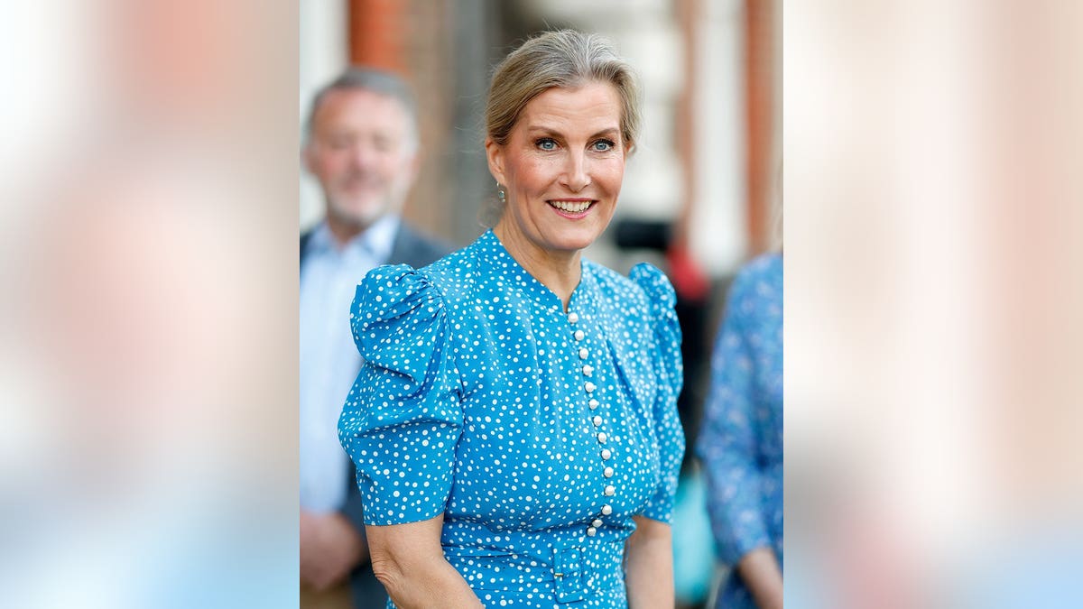Sophie Duchess of Edinburgh departing The Royal Hospital Chelsea in London