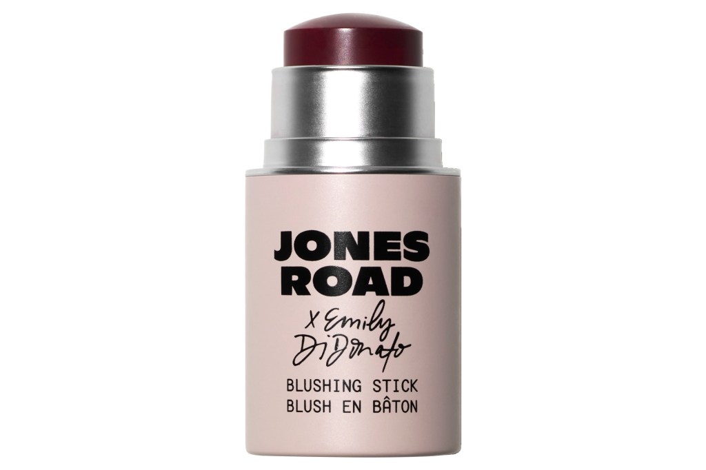 Jones Road x Emily DiDonato Blushing Stick in berry with a pink container and silver base.