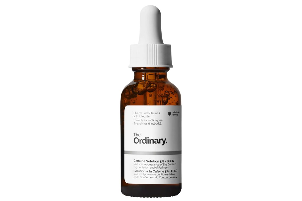 Bottle of The Ordinary Caffeine Solution 5% + EGCG serum.