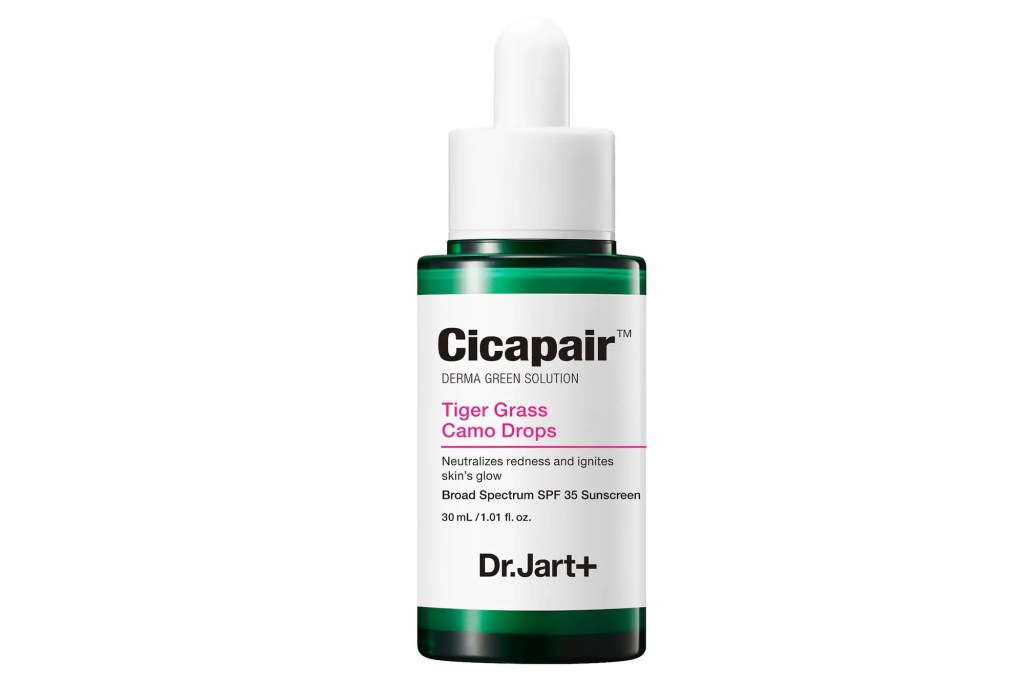 Dr. Jart+ Cicapair Tiger Grass Camo Drops, Broad Spectrum SPF 35 Sunscreen.