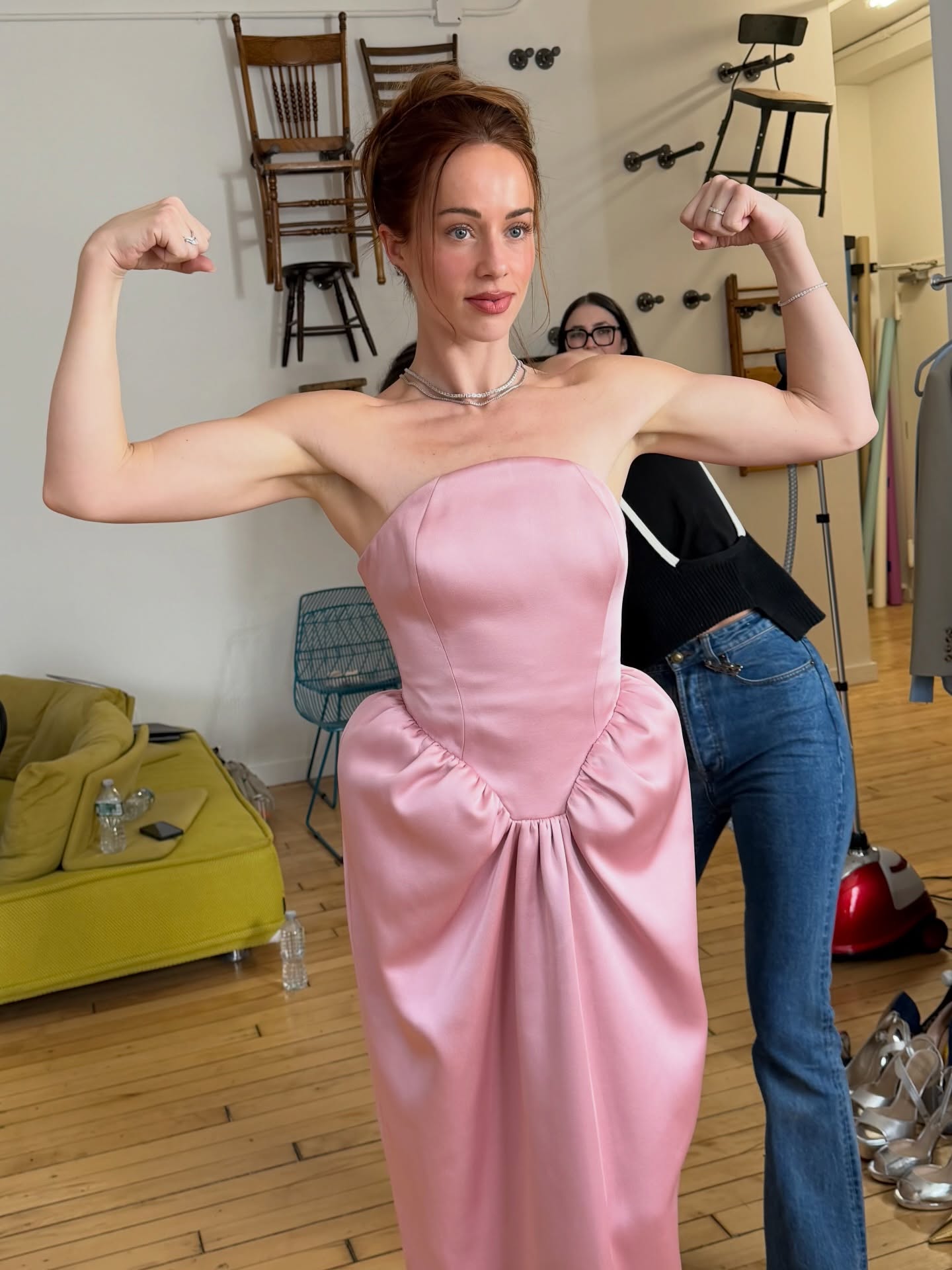 Whitney Leavitt shows off her muscles while in NYC.