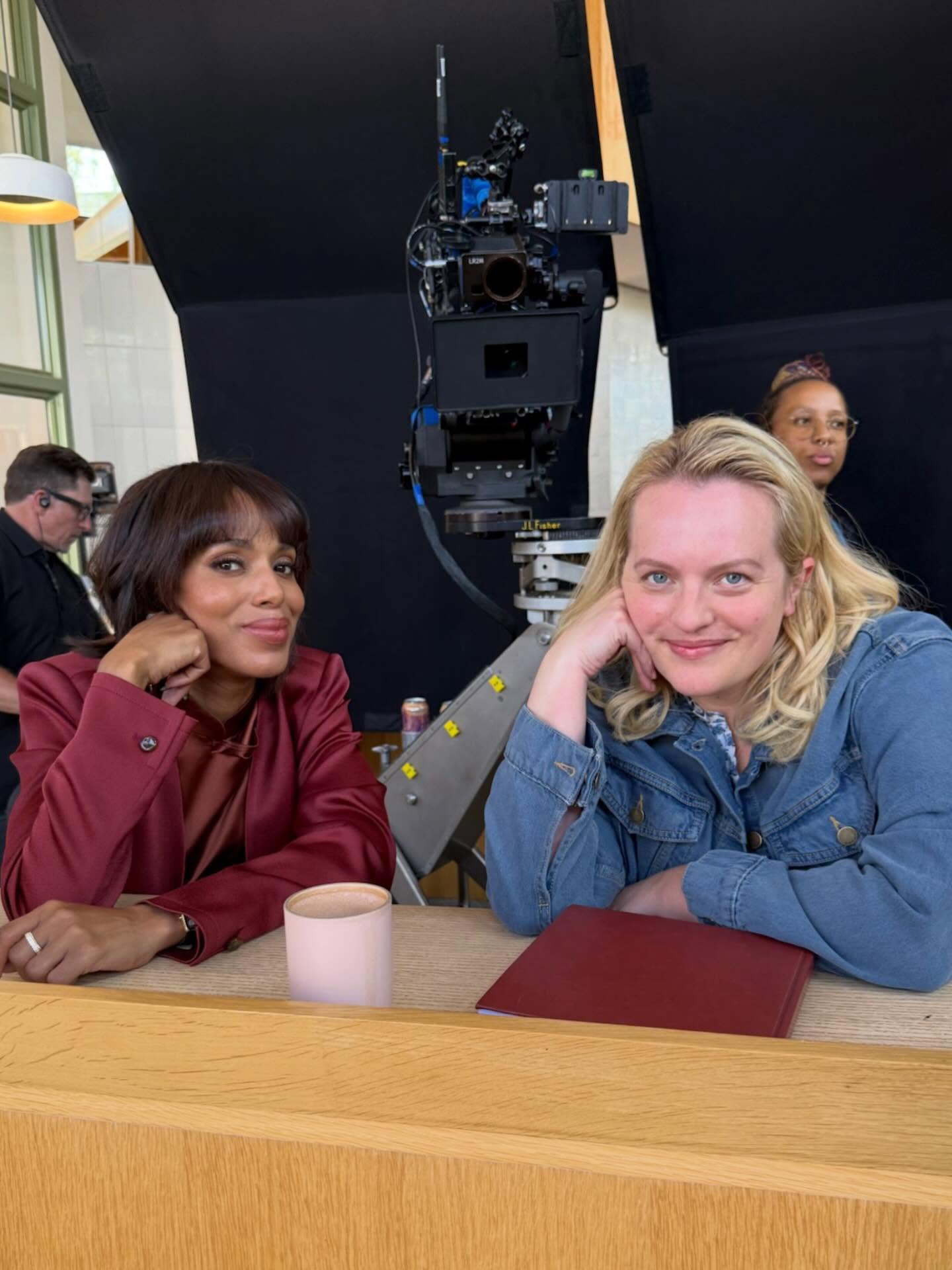 Kerry Washington and Elisabeth Moss share a behind the scenes snap from "Imperfect Women."