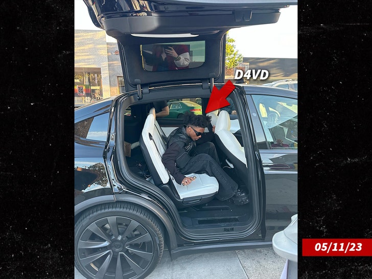 d4vd in tesla car may 2023 insta 2