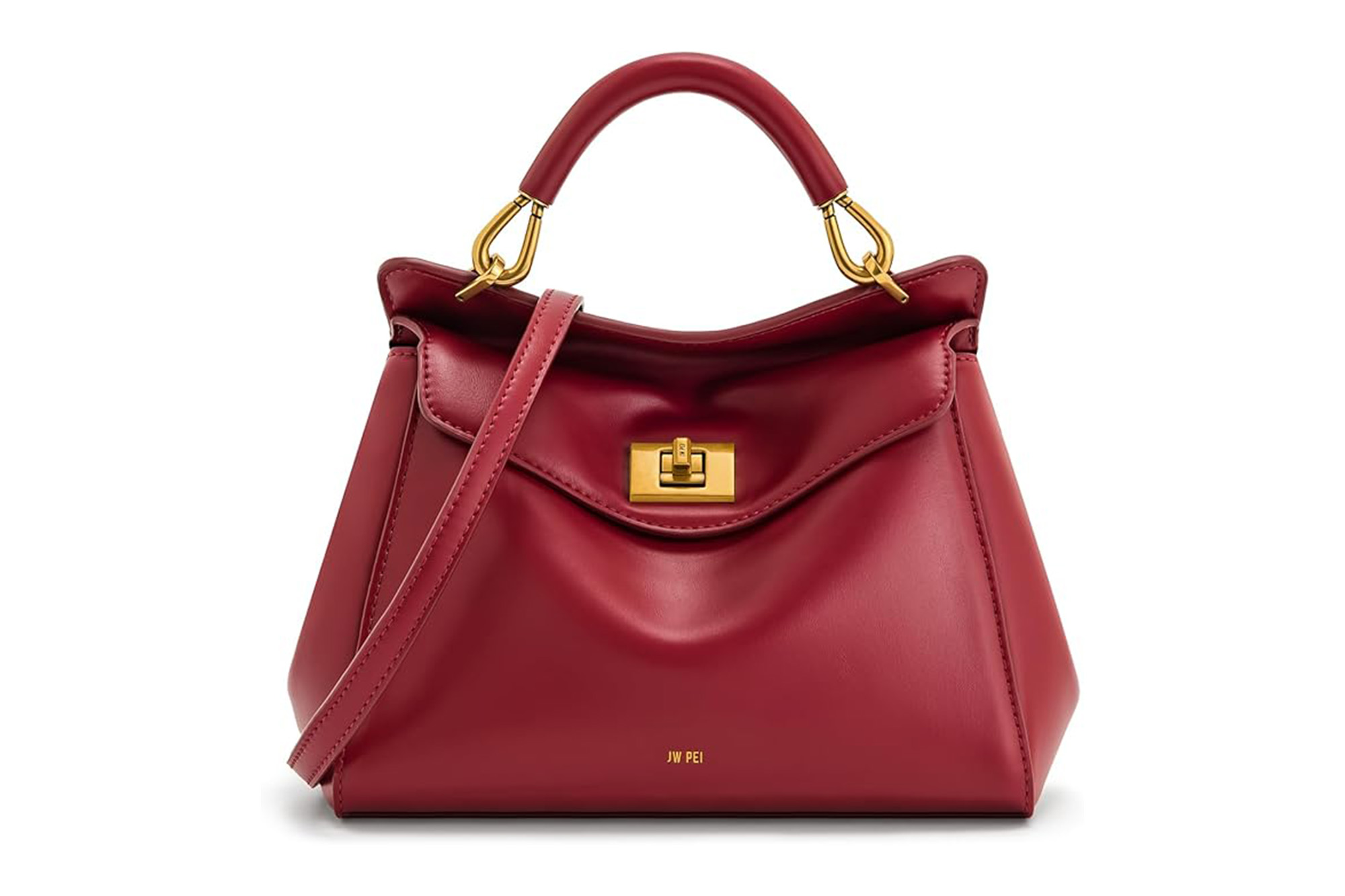 A burgundy bag