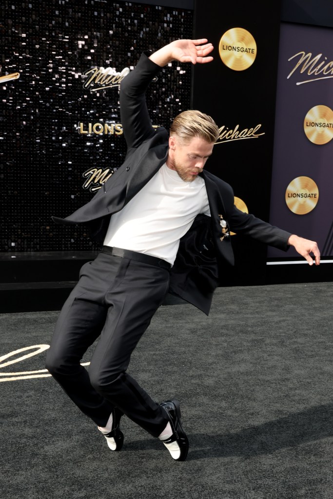 Derek Hough attends the "Michael" premiere