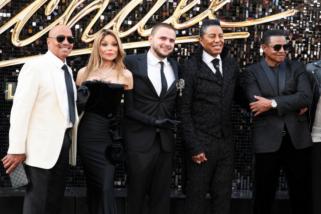 Jackie Jackson, Prince Jackson, La Toya Jackson, Jermaine Jackson and Marlon Jackson attend the "Michael" premiere