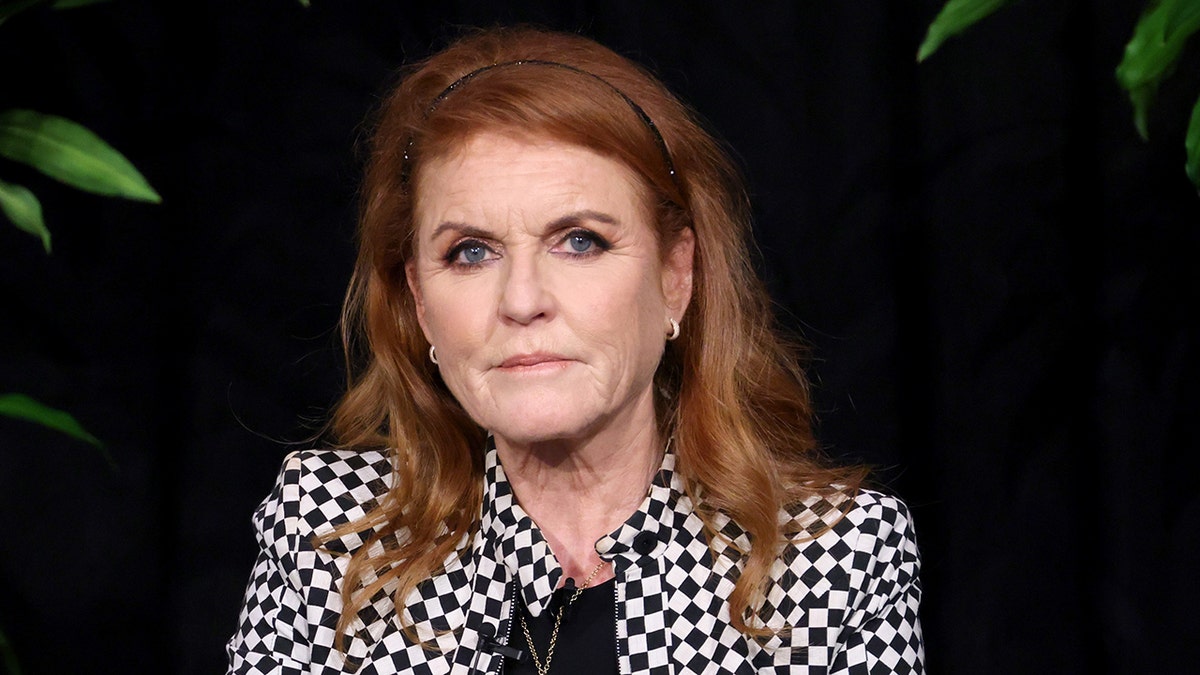 Sarah Ferguson speaking at a climate panel in New York City