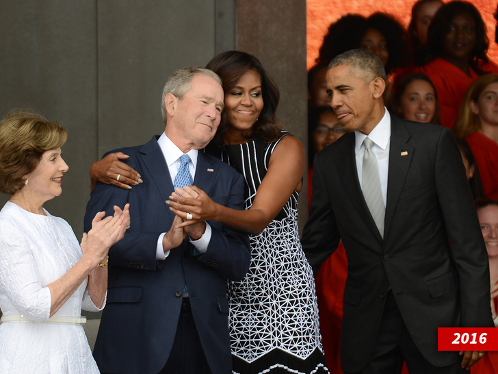 michelle obama george w bush sub getty