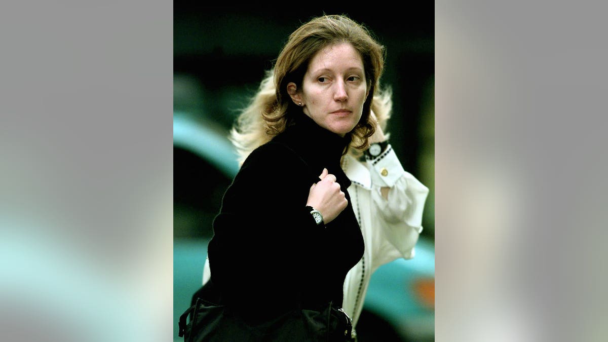 Jane Andrews arriving at the Old Bailey courthouse