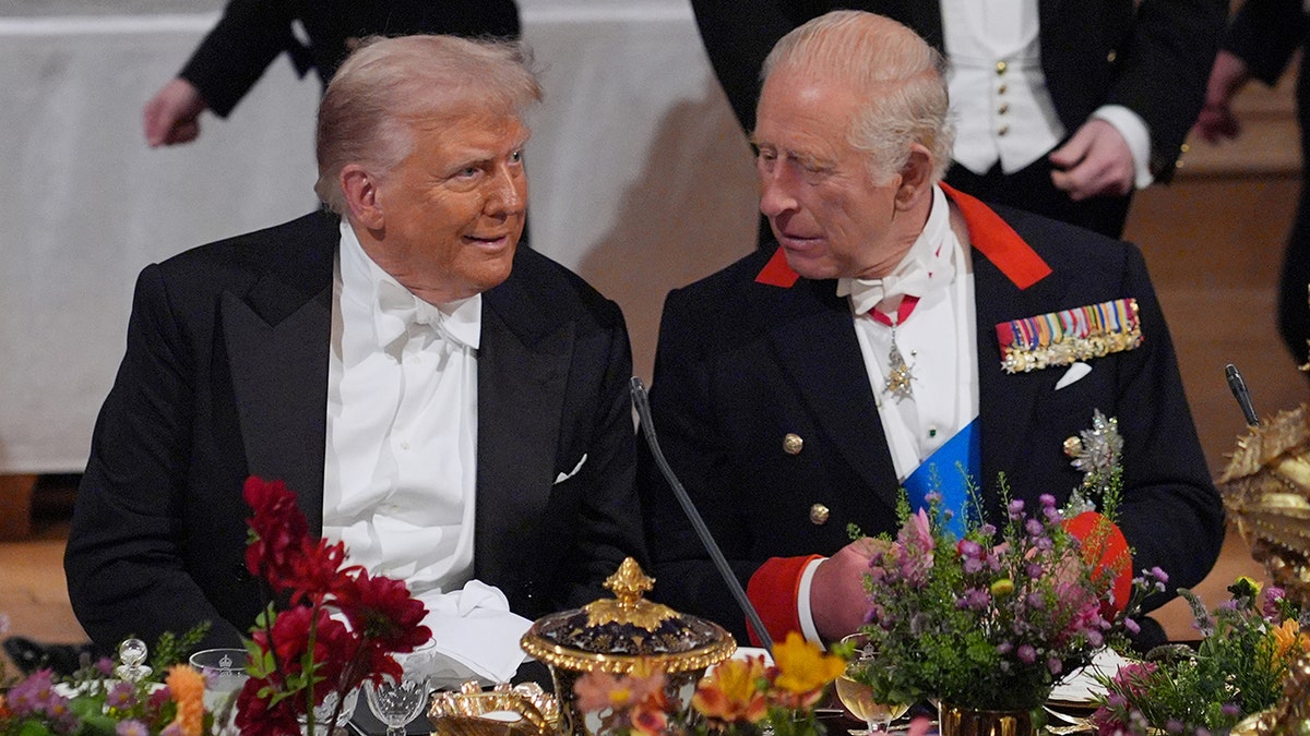 King Charles hosting President Trump at a state dinner